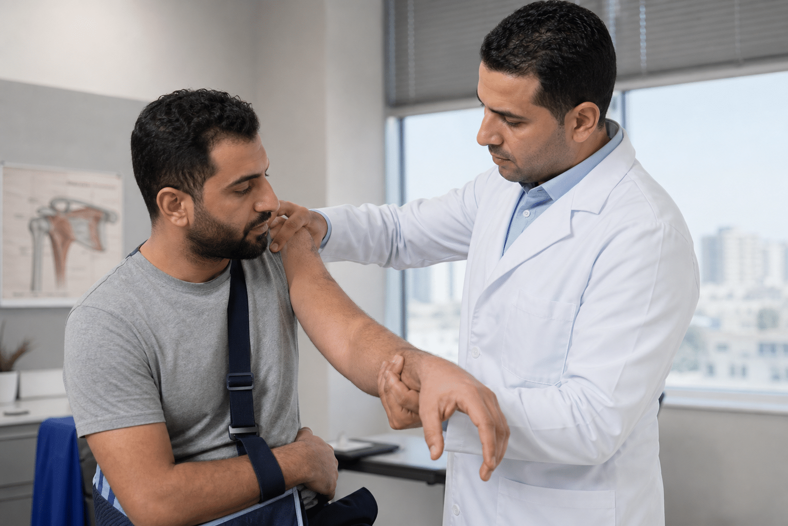 استشارة طبية حول خلع الكتف المتكرر داخل عيادة عظام